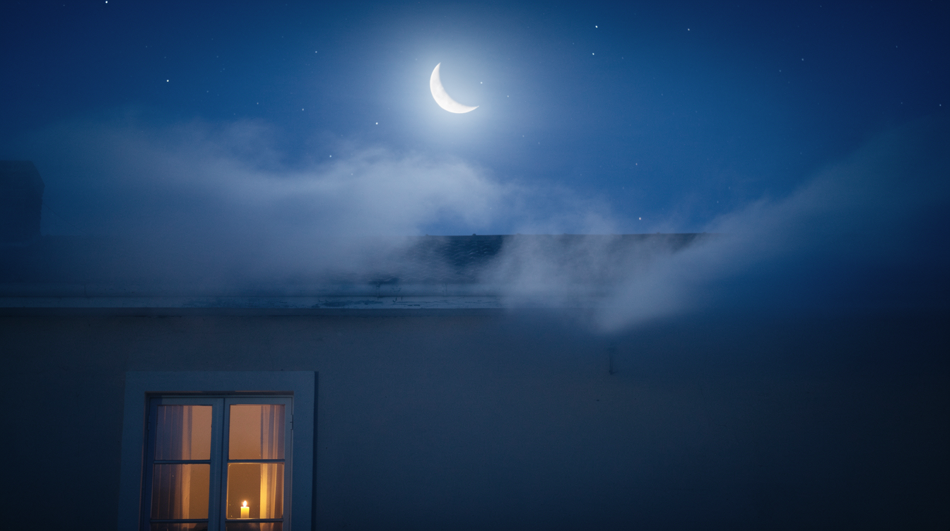 Céu noturno sereno representando uma oração da noite